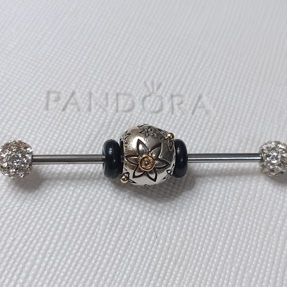 PandoraSilver/14k Diamond Star Bright Two Tone Charm (2 Listed Separate)